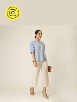 Saltpetre - Blue Cliff And Coast Kimono Sleeves Top And Pants