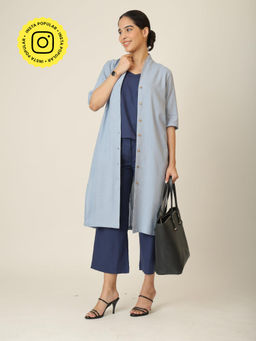 Saltpetre - Blue Dakota Long Shirt And Pants With Inner