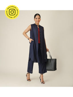 Saltpetre - Blue Wendy Sleeveless Top And Pants With Shrug