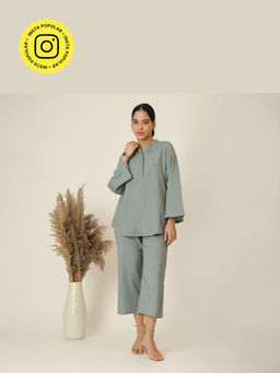 Saltpetre - Green Sylvia Full Sleeves Short Co-ord Set