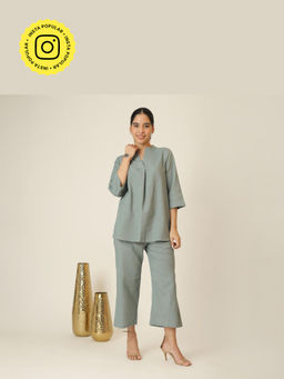 Saltpetre - Green Sherry Linen Co-ord Set