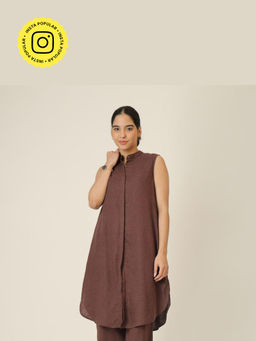 Saltpetre - Brown Dahlia Sleeveless Long Tunic