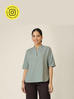 Saltpetre - Green Solid Kimono Top