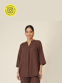 Saltpetre - Brown Sherry Single Pleated Tunic
