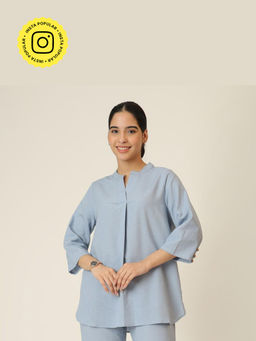 Saltpetre - Blue Sherry Single Pleated Tunic