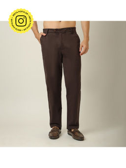 Saltpetre - Relaxed Fit Cotton Coffee Brown Trouser