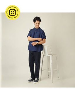 Saltpetre - Navy Blue Men Relaxed Fit Shirt with Chinos