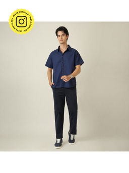 Saltpetre - Navy Blue Men Relaxed Fit Shirt with Chinos