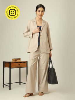 Saltpetre - Beige Women Linen Co-Ord Set