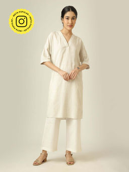Saltpetre - Women Linen Long Tunic - Off White
