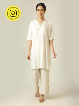 Saltpetre - Women Linen Long Tunic - Off White