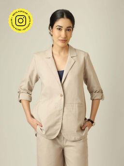 Saltpetre - Women Bruna Linen Blazer - Beige