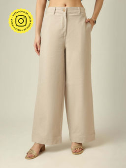 Saltpetre - Women Linen Trouser - Beige