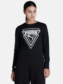 Puma - Graphic Crew Womens Black Sweatshirt