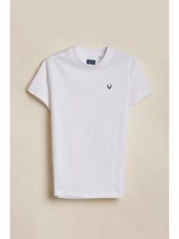 Allen Solly - Boys White Solid Round Neck T-Shirt
