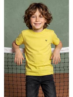 Allen Solly - Boys Yellow Solid Round Neck T-Shirt