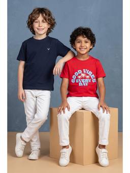 Allen Solly - Boys Multi-Color Printed Round Neck T-Shirt