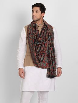 Zamour - Kani Woven Bamboo Black Shawl For Men