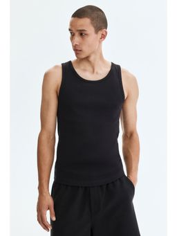 H&M - Men Black Slim Fit Ribbed Vest Top