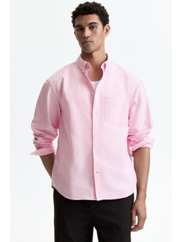H&M - Men Pink Regular Fit Oxford Shirt