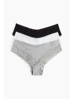 H&M - Women 3-Pack Cotton And Lace Hipster Briefs