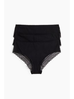 H&M - Women 3-Pack Cotton And Lace Hipster Briefs