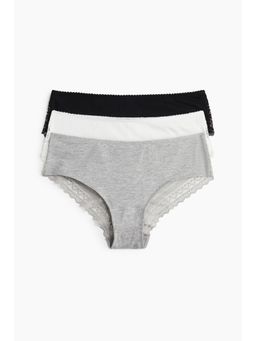 H&M - Women 3-Pack Cotton And Lace Hipster Briefs