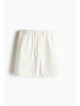 H&M - Men White Relaxed Fit Embroide Shorts
