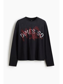 H&M - Men Multi-Color Oversized Fit Long-Sleeved Jersey Top