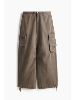 H&M - Men Brown Loose Fit Washed Cargo Trousers