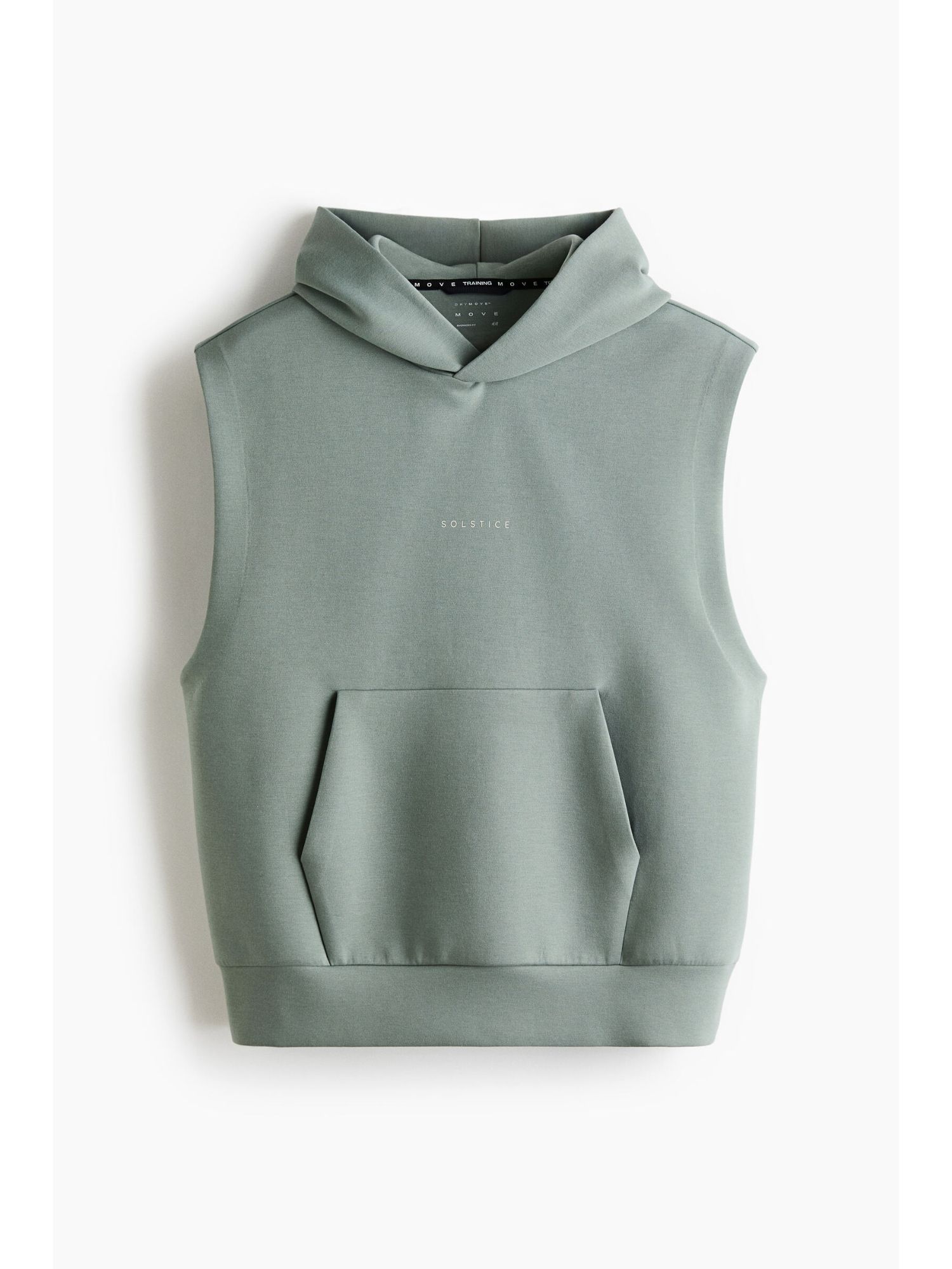 Buy H&M Men Green Sleeveless Sports Hoodie With Drymove (XS) Online