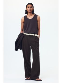 H&M - Men Brown Loose Fit Tailored Trouser