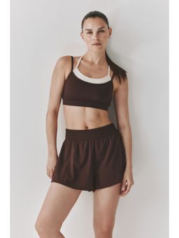 H&M MOVE - Women Brown Double-Layered Sports Shorts