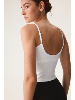 H&M MOVE - Women White Integral-Bra Sports Strappy Top With Softmove