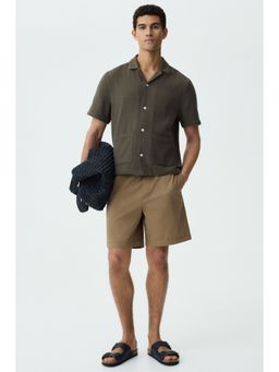 H&M - Men Beige Relaxed Fit Cotton Shorts