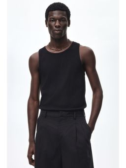 H&M - Men Black Slim Fit Ribbed Vest Top