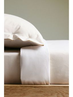 H&M - Beige Oxford Single Duvet Cover Set