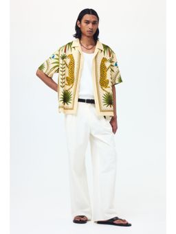 H&M - Men Yellow Relaxed Fit Printed Resort Shirt