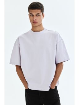 H&M - Men Purple Oversized Fit Cotton T-Shirt