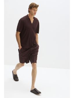 H&M MOVE - Men Brown Cooling Regular Fit Knitted Polo Shirt