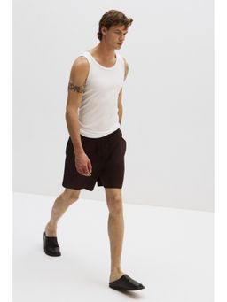 H&M - Men Brown Easy Care Relaxed Fit Linen-Blend Shorts