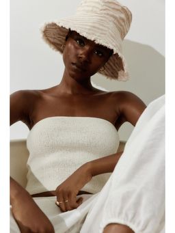 H&M - Women Beige Cotton Bucket Hat