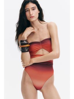 H&M - Women Orange Bandeau Swimsuit