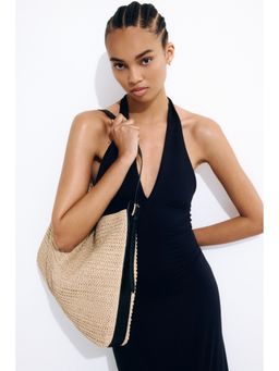 H&M - Women Beige Straw Shoulder Bag