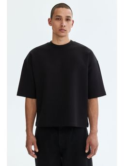 H&M - Men Black Oversized Fit Scuba T-Shirt