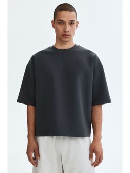 H&M - Men Grey Oversized Fit Scuba T-Shirt