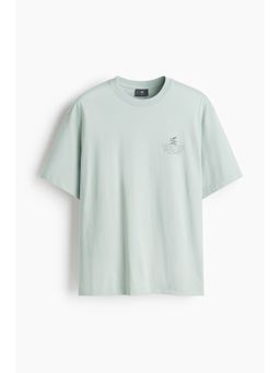 H&M - Men Green Loose Fit Printed T-Shirt