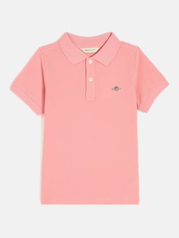GANT - Boys Pink Short Sleeves Polo T-Shirt