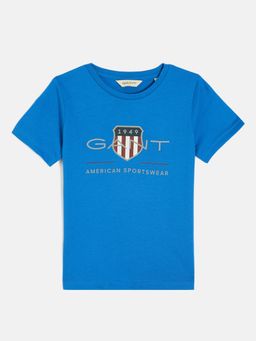 GANT - Boys Blue Round Neck Short Sleeves T-shirt