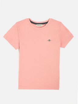 GANT - Boys Pink Round Neck Short Sleeves T-shirt